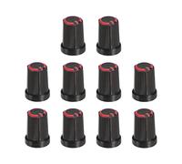 QUARKZMAN Potentiomètre Contrôle Bouton ABS Guitare pour 6mm D Type Arbre Électrique Guitare Puissance Amplificateurs Stéréos Basses Volume Tonalité 270 Degrés Rotatif Noir Rouge 20pcs