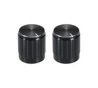 QUARKZMAN Potentiomètre Contrôle Bouton ABS Guitare pour 6mm D Type Arbre Électrique Guitare Puissance Amplificateurs Stéréos, Basses 180 Degrés Aluminium Plastique Bouton Noir 2pcs