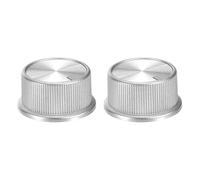QUARKZMAN Potentiomètre Contrôle Bouton ABS Guitare pour 6mm D Type Arbre Électrique Guitare Puissance Amplificateurs Stéréos Basses Volume Ton 180 Degrés Rotatif Bouton Argent 2pcs