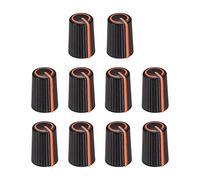QUARKZMAN Potentiomètre Contrôle Bouton ABS Guitare pour 6mm D Type Arbre Électrique Guitare Puissance Amplificateurs Stéréos Basses Volume Ton 270 Degrés Rotatif Noir Orange 10pcs