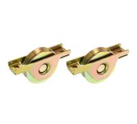 QUARKZMAN Poulie De Porte Coulissante 3.1 Pouces, 2Pcs Roulettes À Rainure V Avec Support Roues Simples Pour Porte Grillagée Portail Meubles Armoires, Doré