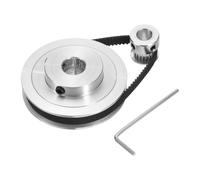 QUARKZMAN Poulie de Synchronisation GT-2 20&80 Dents 8&12mm Alésage, en Alliage d'Aluminium avec 1Pcs Longueur 200mm Largeur 6mm Courroie pour Imprimante 3D, Machine Cnc (20-80T-8&12B-6)