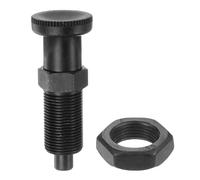QUARKZMAN Poussoir à Ressort à Bouton Poussoir à Bille M20 en Acier au Carbone, Poussoir de Retour, Goupille de Positionnement Rétractable Non Verrouillable pour Équipement Industriel