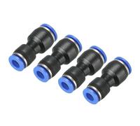 QUARKZMAN Poussoir vers Connecteur Raccord, 8mm vers 6mm Tube OD Rapide Connexion Air Ligne Tuyau Tuyau Raccord Droit Pneumatique Connecteur, Noir 4pcs