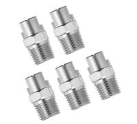 QUARKZMAN Pulvérisateur Buse Embouts, 5pcs - 304 Inox Acier 1/4Bspt Mâle Filetage, 65° Plat Ventilateur En Forme 2mm Pores Buse, pour Haute Pression Laveuse, Jardin pour Désherbage