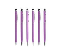 QUARKZMAN- QUARKZMAN-Stylet universel stylo à bille 2 en 1 rétractable 6 pièces, violet