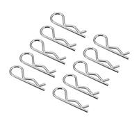 QUARKZMAN R Forme Ressort Clavette Clip Goupille x 10PCS Carbone Acier Fixation Assortiment Retenue Cheveux Pin pour Farm et Hitch Pin Lock System, [Argenté, 3mm x 60mm]