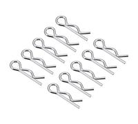QUARKZMAN R Forme Ressort Clavette Clip Goupille x 50PCS Carbone Acier Fixation Assortiment Retenue Hair Pin pour Farm et Hitch Pin Lock System, [Argenté, 1.2mm x 21mm]