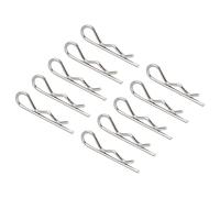 QUARKZMAN R Forme Ressort Clavette Clip Goupille x 50PCS Carbone Acier Fixation Assortiment Retenue Cheveux Pin pour Farm et Hitch Pin Lock System, [Argenté, 1.5mm x 33mm]