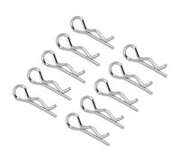 QUARKZMAN R Forme Ressort Clavette Clip Goupille x 50PCS Carbone Acier Fixation Assortiment Retenue Cheveux Pin pour Farm et Hitch Pin Lock System, [Argenté, 1mm x 16mm]