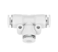QUARKZMAN Raccord À Pression 1/4 Inch Tube OD T Shape Tee Plastique Raccord Rapide Pour Tuyau Pneumatique Kit De Raccord Réducteur 3 Voies Connecteur À Verrouillage Par Pression, Blanc