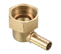 QUARKZMAN Raccord Cannelé 8mm Barbelé à G1/2 Femelle Filetage Tuyau x 1PCS Laiton Coude Barbillon Tuyau Raccord Pivot Écrou Tuyau Connecteur pour Air Eau Carburant Pneumatique Tuyau, Or