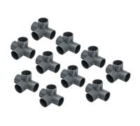 QUARKZMAN Raccord Coude Conduit PVC 32mm 4-Voies Té Sortie Latérale Pour Tuyau Conduit Électrique Gris Lot de 10