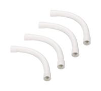 QUARKZMAN Raccord Coudé pour Conduit en PVC de 32mm, Couleur Blanche, pour Changer la Direction Du Tuyau Électrique, Lot de 4