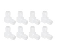 QUARKZMAN Raccord De Tuyau 11/16", 8 Pcs Égal Coude À 90 Degrés en Forme De L en Plastique À 2 Voies Jonction D'Épissure Barbelée Union Raccord pour Tuyau Ligne d'air Gaz Carburant Liquide