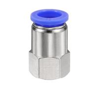 QUARKZMAN Raccords À Pousser Pour Tubes 12mm OD x 1/4" NPT Filetage Femelle Droit Pneumatiques PCF12-N02 Rapides Pour Tuyaux D'air Raccords Pour Tuyaux D'air, Bleu