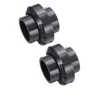 QUARKZMAN Raccords De Tuyaux En PVC Union 2" Raccord Union À Glissement Pour Tuyau Adaptateur De Qualité Meuble Pour Tube D'arrosage Piscine Plomberie Extérieure Gris Foncé 2Pcs