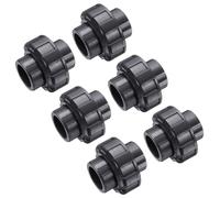QUARKZMAN Raccords De Tuyaux En PVC Union 3/4" Raccord D'Union À Glissement Adaptateur De Qualité Meubles Pour Tuyau D'Arrosage Piscine Plomberie Extérieure Gris Foncé 6Pcs