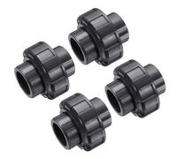 QUARKZMAN Raccords De Tuyaux En PVC Union 3/4" Raccord D'Union À Glissement Adaptateur De Qualité Meuble Pour Tuyau D'Arrosage Piscine Plomberie Extérieure Gris Foncé 4Pcs