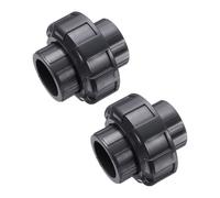 QUARKZMAN Raccords De Tuyaux En PVC Union 3/4" Raccord Union À Glissement Pour Tuyau Adapter Grade Meuble Pour Tuyau D'arrosage Piscine Plomberie Extérieure Gris Foncé 2Pcs