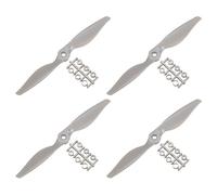 QUARKZMAN RC Hélices 2 Palettes Palettes Hélices 7x5 pouce Gris avec Adaptateur Anneaux pour Electrique Avion Aéronef, Paquet de 4