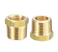 QUARKZMAN Réducteur En Laiton Adaptateur 3/8" BSPT Mâle x 1/4" NPT Femelle Pour Jauge De Pression D'Eau D'Huile D'Air Capteur De Température, 2pcs