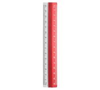 QUARKZMAN Règle droite métrique 15 cm en alliage d'aluminium et plastique, rapporteur, outil de mesure géométrique pour architecte, Créateur, bureau, rouge