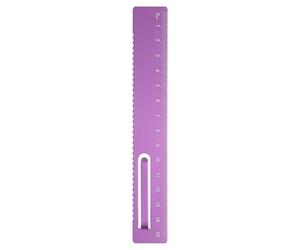 QUARKZMAN Règle droite métrique 15 cm en alliage d'aluminium, marque-page, pince, outil de mesure pour étude, lecture, salle de ureau, rose