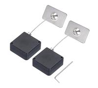 QUARKZMAN Rétractable Câble Verrouillage avec Double Face Adhésif Télécommande Contrôle Sécurité Verrouillage Rectangulaire pour TV, DVD, Télécommande,600g 2Ensemble Noir