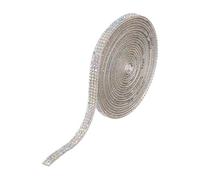 QUARKZMAN Rhinestone Ribbon Self Adhesive Crystal Rhinestone Strips 3 Yard Bling Rhinestone Ribbon Roll 3 Rows Pour DIY Crafts Wedding Clothing Nails Decoration, Silver Colorful