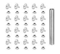 QUARKZMAN Rivets Cristal Strass 12mm 80 Blanc Argenté à Pose Rapide