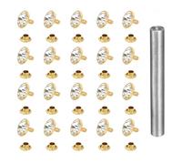 QUARKZMAN Rivets en cristal et strass 120 pièces 12mm Or Blanc