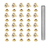 QUARKZMAN Rivets Strass à clous rapides 120 pièces 9mm Or et Blanc
