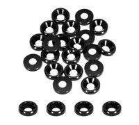 QUARKZMAN Rondelles Coniques M3 avec Tête en Forme de Coupe, Diamètre du Trou 3,1 mm/0,12" Pouce, Rondelles en Aluminium pour Vis Rc/Fpv/Pc/Drone/Accessoires Mécaniques, Lot de 20 (Noir)