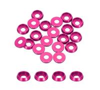 QUARKZMAN Rondelles Coniques M3 Avec Tête en Forme de Coupe, Diamètre du Trou 3 mm/0,12", Rondelles en Aluminium pour Vis RC/FPV/PC/Drone/Accessoires Mécaniques, Lot de 20 (Rose)