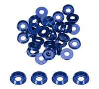 QUARKZMAN Rondelles Coniques M3 Avec Tête en Forme de Coupe, Diamètre du Trou 3 mm/0,12", Rondelles en Aluminium pour Vis RC/FPV/PC/Drone/Accessoires Mécaniques, Lot de 30 (Bleu Foncé)
