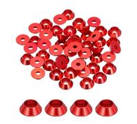 QUARKZMAN Rondelles Coniques M3, Rondelles de Tête de Goupille en Aluminium Anodisé pour Vis RC/FPV/PC/Drone/Pièces de Modèle d'Accessoires Mécaniques, Lot de 50 (Rouge Foncé)