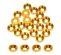 QUARKZMAN Rondelles Coniques M4 avec Tête en Forme de Coupe, Diamètre du Trou 4,1 mm/0,16 Pouce, Rondelles en Aluminium pour Vis Rc/Fpv/Pc/Drone/Accessoires Mécaniques, Lot de 20 (Or)