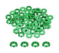 QUARKZMAN Rondelles Coniques M5 Avec Trou de 5 mm/0,2", Rondelles de Tête de Coupe en Aluminium pour Vis RC/FPV/PC/Drone/Accessoires Mécaniques, Lot de 60 (Vert)