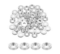 QUARKZMAN Rondelles Coniques M5, Rondelles de Tête de Coupe en Aluminium Anodisé pour Vis RC/FPV/PC/Drone/Pièces de Modèles d'Accessoires Mécaniques, Lot de 60 (Argent)