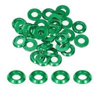QUARKZMAN Rondelles Coniques M6 Avec Tête en Forme de Coupe, Diamètre du Trou 6mm/0,24", Rondelles en Aluminium pour Vis RC/FPV/PC/Drone/Accessoires Mécaniques, Lot de 40 (Vert)
