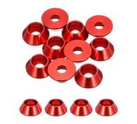 QUARKZMAN Rondelles Coniques M6, Rondelles de Tête de Coupe en Aluminium Anodisé pour Vis RC/FPV/PC/Drone/Pièces de Modèles d'Accessoires Mécaniques, Lot de 10 (Rouge Foncé)