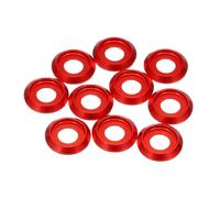 QUARKZMAN Rondelles Fraisées à Coupelle Conique M8, Diamètre Du Trou 8 mm / 0,31"Joints en Aluminium Joint de Rondelle de Tête de Coupelle pour Vis Rc/Fpv/Pc/Drone, Paquet de 10 (Rouge)