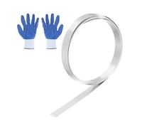 QUARKZMAN Rouleau De Feuille D'Acier Inoxydable 304 0.3mm x 10mm x 1m Bande Metallique Plaque D'Acier Inoxydable Feuille Pour Bricolage Artisanat Cuisine Equipement Electronique, Ton Argenté