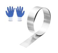 QUARKZMAN Rouleau De Feuille D'Acier Inoxydable 304 0.6mm x 50mm x 1m Bande Metallique Plaque D'Acier Inoxydable Feuille Pour Cuisine Equipement Electronique, Ton Argenté