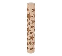 QUARKZMAN Rouleau en Bois pour Argile 4" Motif Étoile Rouleaux en Bois Outils de Poterie Rouleaux à Texture de Grain de Bois pour Argile Pâte à Modeler Bricolage
