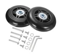 QUARKZMAN roulettes Remplacement Bagages 72 x 24mm/2,8" x 0,9" en Caoutchouc avec Roulements à Billes Kits de Réparation pour Valise Baisers en Ligne Skate Extérieur Noir, 1 Ensemble