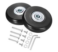 QUARKZMAN roulettes Remplacement pour Bagages 51 x 14mm/2" x 0,6" en Caoutchouc avec Roulements à Billes Kit de Réparation pour Valise, Baisers en Ligne, Skate Extérieur, Noir, Ensemble de 2