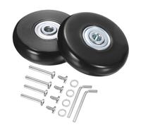 QUARKZMAN roulettes Remplacement pour Bagages 55 x 14mm/2,2" x 0,6" en Caoutchouc avec Roulements à Billes Kits Réparation pour Valise Baisers en Ligne Skate Extérieur Noir, Ensemble de 2