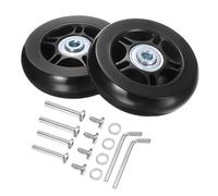 QUARKZMAN roulettes Remplacement pour Bagages 70 x 19mm/2,8" x 0,8" en Caoutchouc avec Roulements à Billes Kits de Réparation pour Valise Baisers en Ligne Skate Extérieur Noir, Ensemble de 2